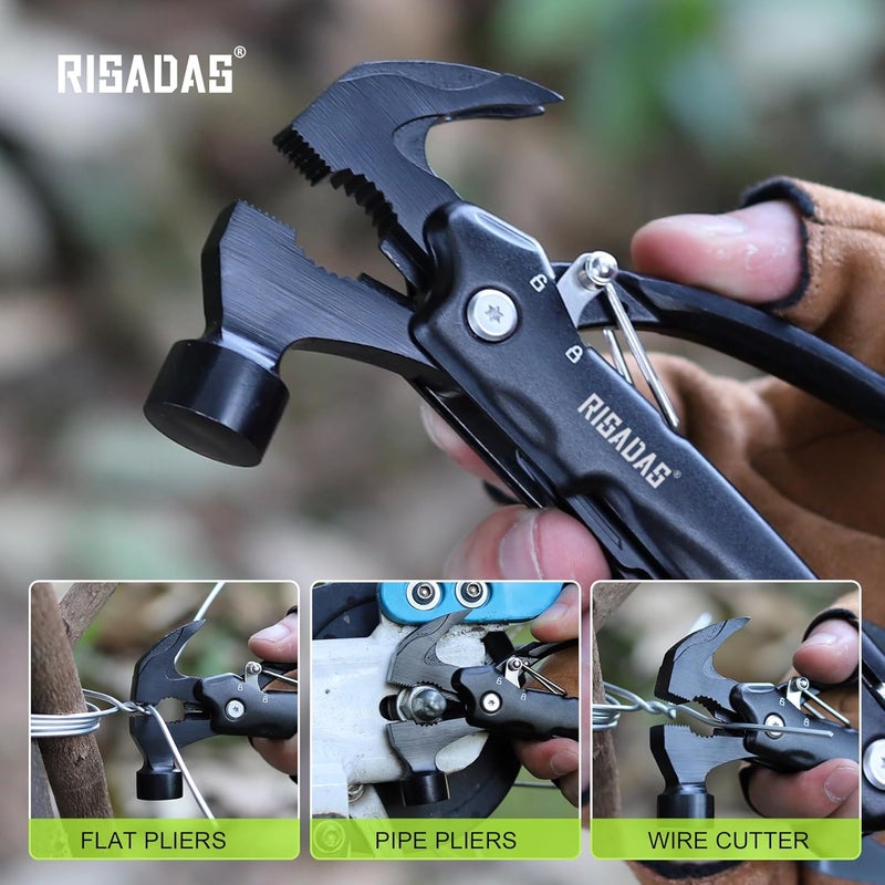 risadas Gifts for Men - Birthday Gifts for Man, Dad, Husband, Mens Gift Ideas - Stocking Stuffers for Men, Mens Stocking Stuffers - Christmas Fathers Day Groomsmen Gift - Multitool Hammer for Camping, Hiking - Image 5